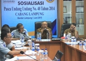 Sosialisasi Pasca UU. No. 40 Tahun 2014 di Jasa Raharja Cabang Lampung
