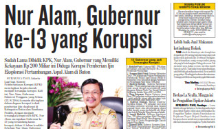 Kasus Korupsi Gubernur Nur Alam, KPK Periksa Petinggi PT. Billy Indonesia