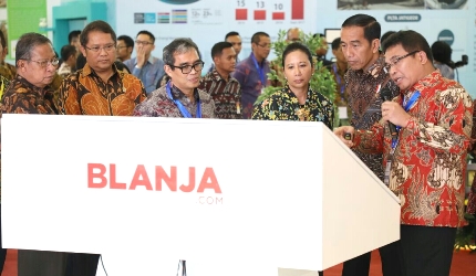 Kunjungan Presiden RI Joko Widodo ke Booth TelkomGroup- IBD EXPO 2017