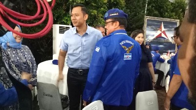 Agus Yudhoyono Hadiri Pengukuhan Kader Baru Partai Demokrat di Cikeas